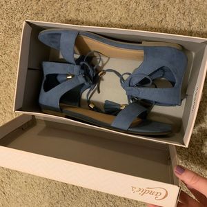 light blue candies sandals